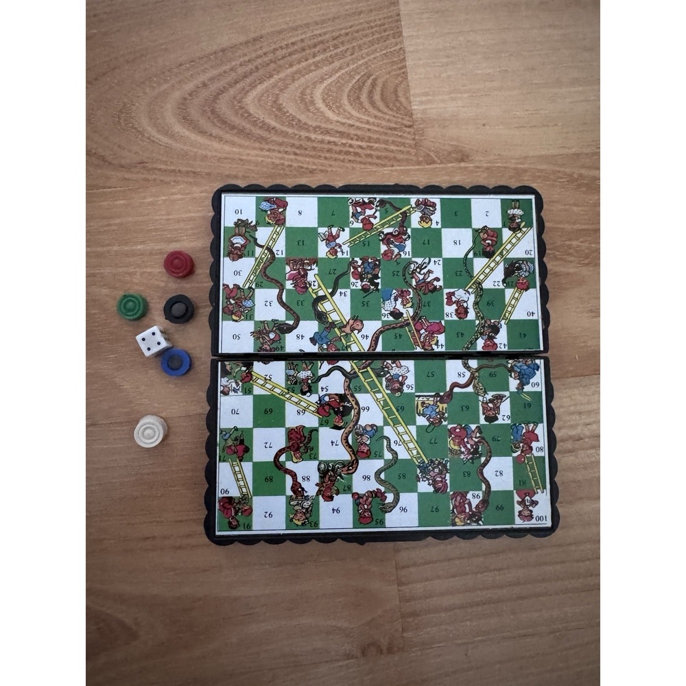 Vintage Chutes and Ladders Game Handheld 5.5 by 5.5 Inch Unbranded 5 Piece Dice